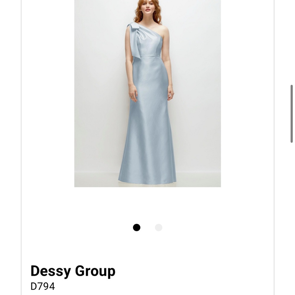 Dessy Group D794 Mist Satin Twill One-Shoulder Bridesmaid Dress